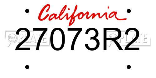 27073R2 California License Plate