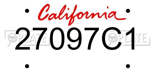 27097C1 California License Plate