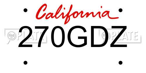 270GDZ California License Plate