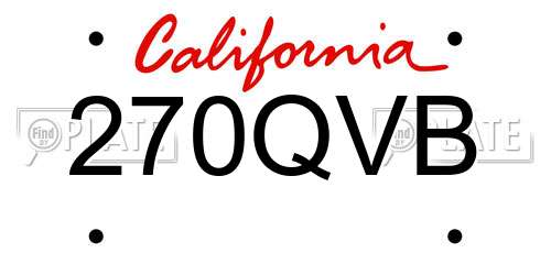 270QVB California License Plate