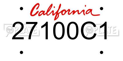 27100C1 California License Plate
