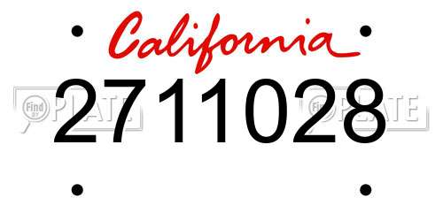 2711028 California License Plate