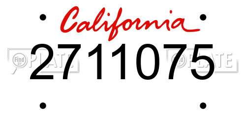 2711075 California License Plate