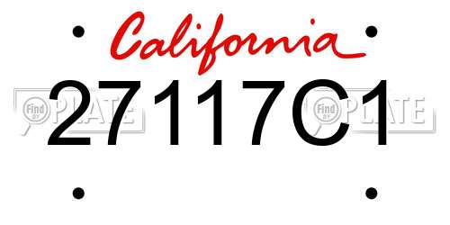 27117C1 California License Plate