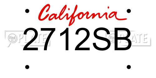 2712SB California License Plate