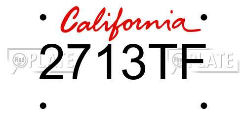 2713TF California License Plate