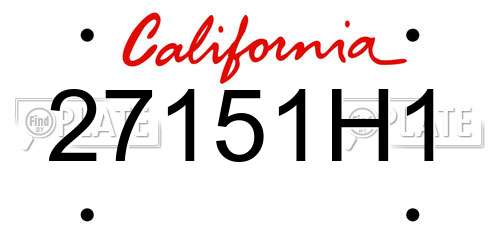 27151H1 California License Plate