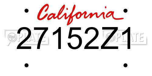 27152Z1 California License Plate