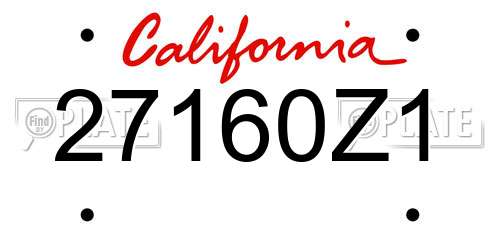 27160Z1 California License Plate