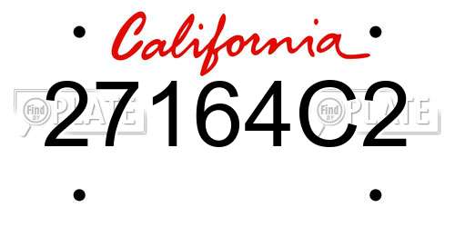 27164C2 California License Plate
