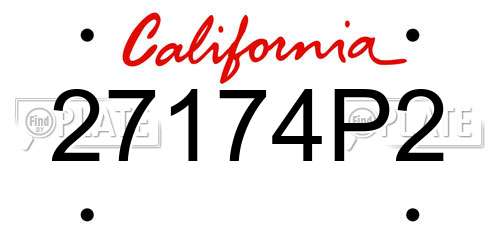 27174P2 California License Plate