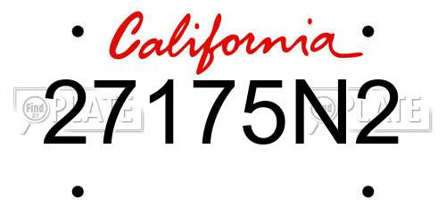 27175N2 California License Plate