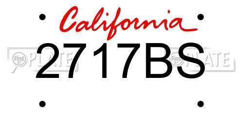 2717BS California License Plate