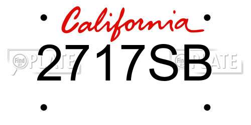 2717SB California License Plate