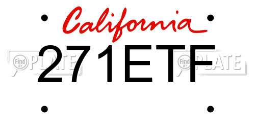 271ETF California License Plate