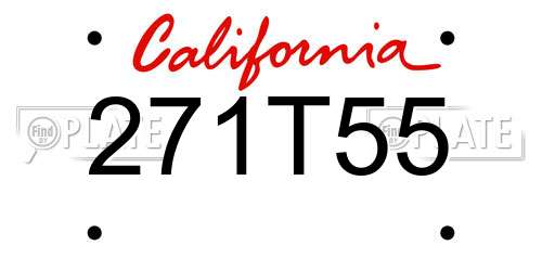 271T55 California License Plate