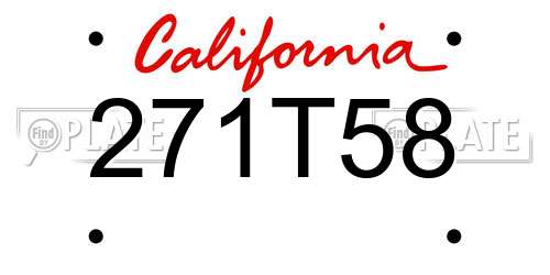 271T58 California License Plate