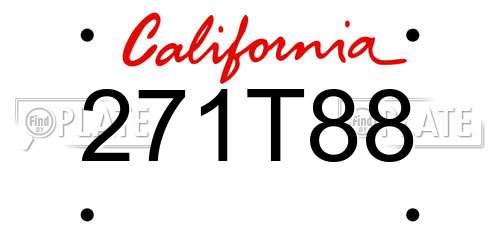 271T88 California License Plate