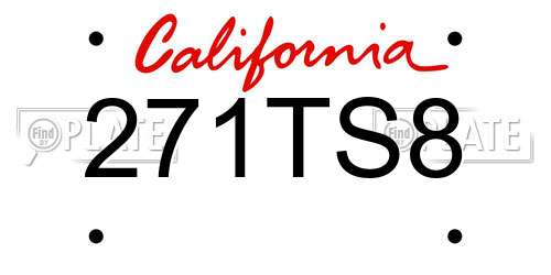 271TS8 California License Plate