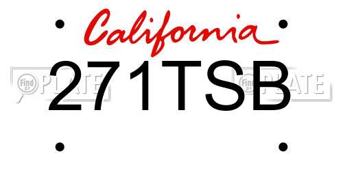 271TSB California License Plate