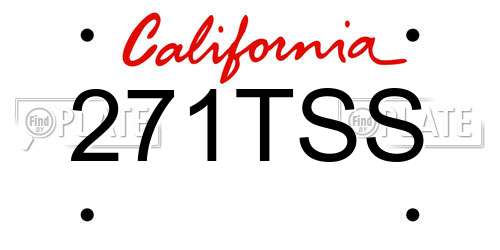 271TSS California License Plate