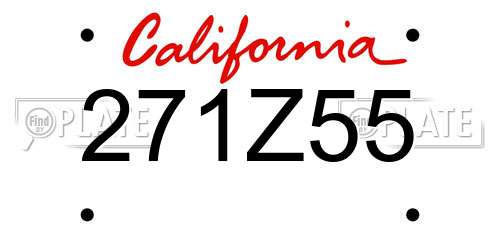 271Z55 California License Plate