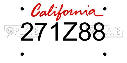 271Z88 California License Plate