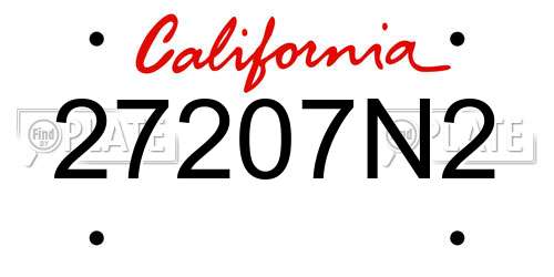27207N2 California License Plate