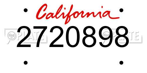 2720898 California License Plate