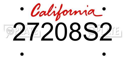 27208S2 California License Plate