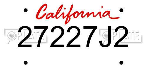 27227J2 California License Plate