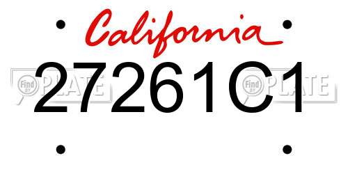 27261C1 California License Plate