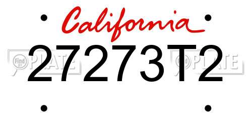 27273T2 California License Plate