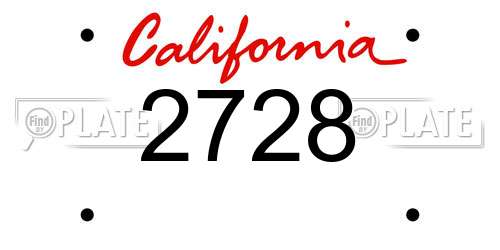 2728 California License Plate