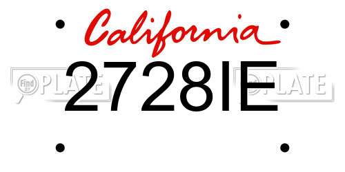 2728IE California License Plate