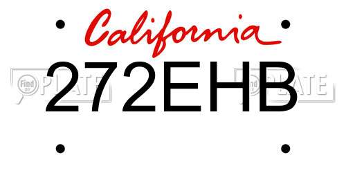 272EHB California License Plate