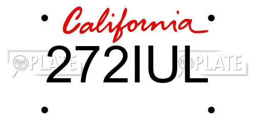 272IUL California License Plate