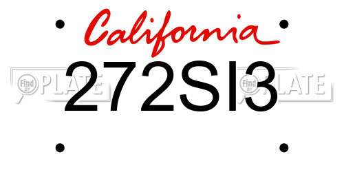272SI3 California License Plate