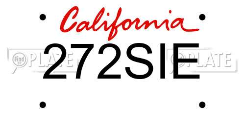 272SIE California License Plate