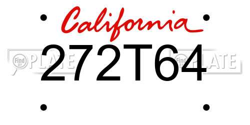 272T64 California License Plate