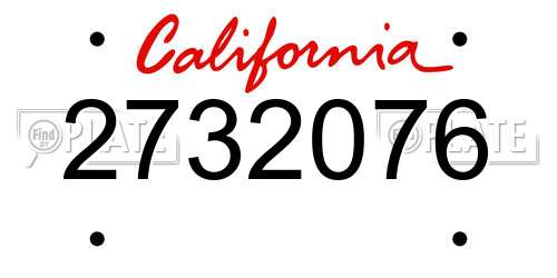 2732076 California License Plate