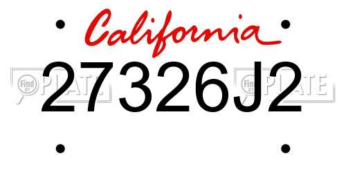 27326J2 California License Plate
