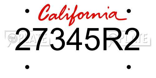 27345R2 California License Plate
