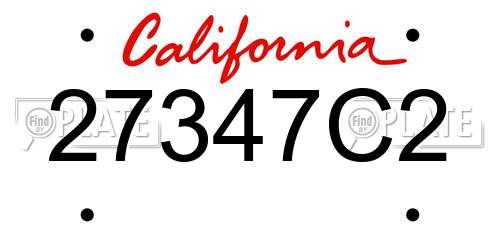 27347C2 California License Plate
