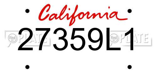 27359L1 California License Plate