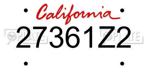 27361Z2 California License Plate