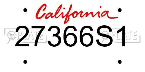 27366S1 California License Plate