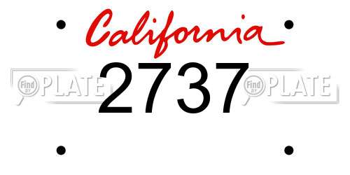 2737 California License Plate