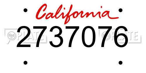 2737076 California License Plate