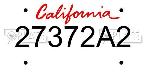 27372A2 California License Plate